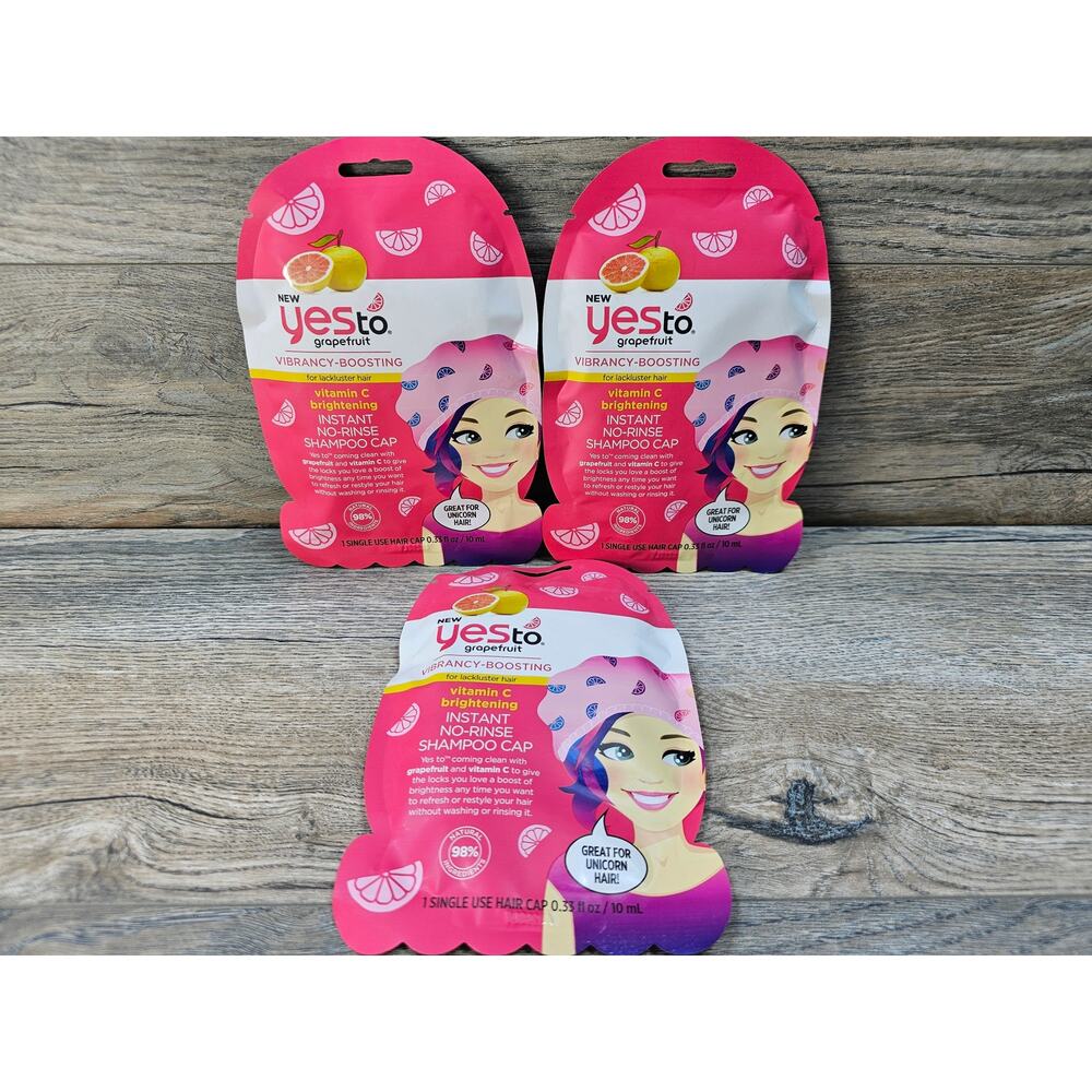 Yes to Grapefruit vitamin C boosting vibrancy instant no-rinse shampoo cap 3Pack